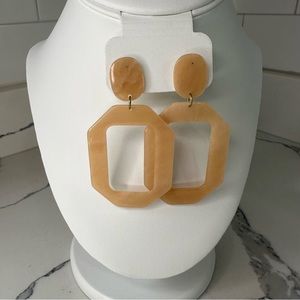 Blonde acrylic earrings for pierced ears